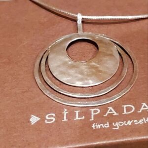 Silpada Sterling Silver Three Ring Necklace Flash Sale
